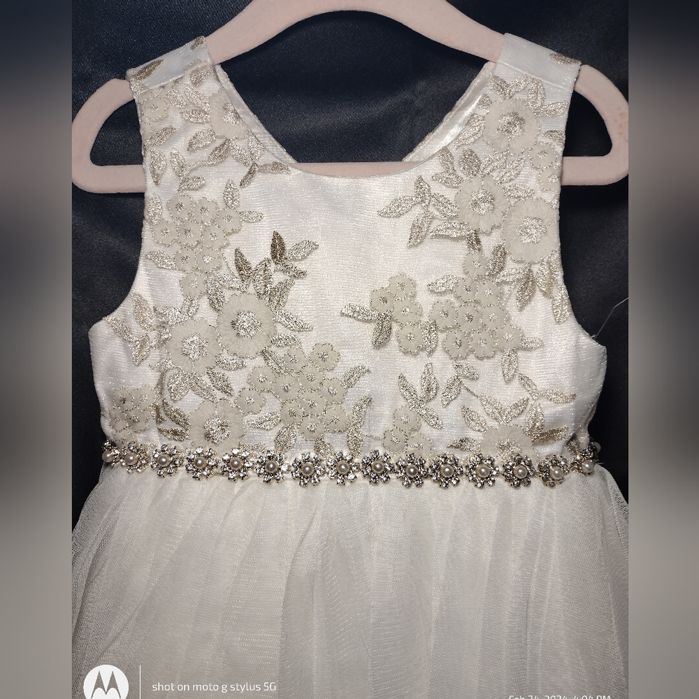 Little Girls American Princess Floral Print Wedding Dress
